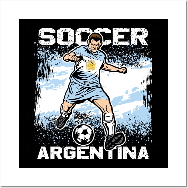 Argentina Futol Soccer Player Wall Art by megasportsfan